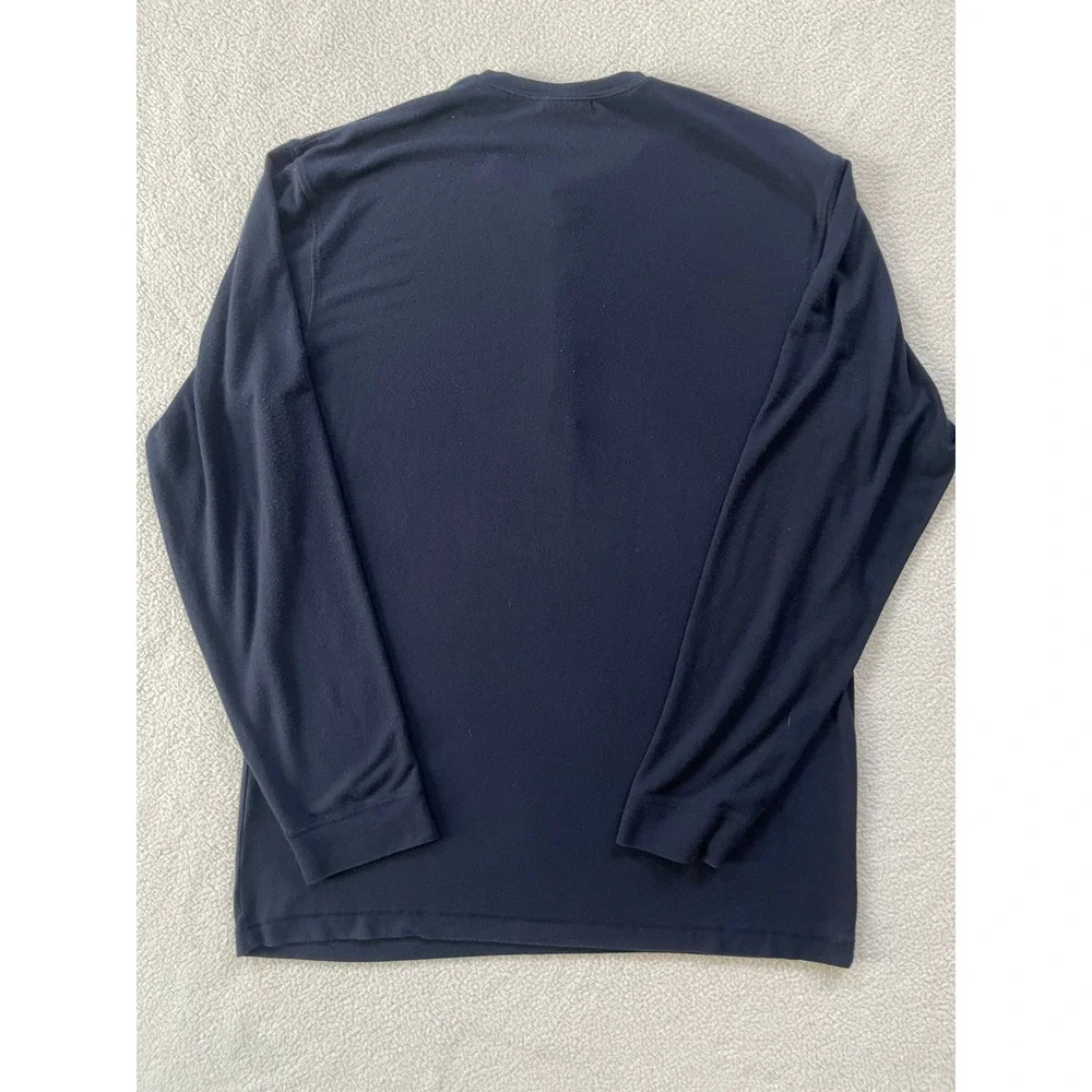 Polo Ralph Lauren Mens L Sleepwear Henley Navy‎ Blue Modal Spandex Long Sleeve